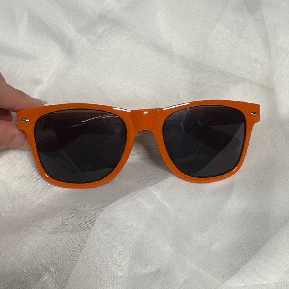 Orange Wayfarer Sunglasses - Classic Black Lenses